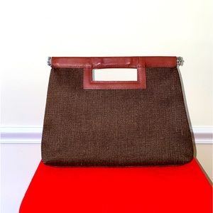Vintage Y2K Gap Brown Clutch Bag Woven Jute